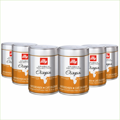 Illy ethiopie 250 gram koffiebonen 6 stuks - 