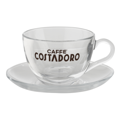 Costadoro cappuccino kop en schotel glas - 