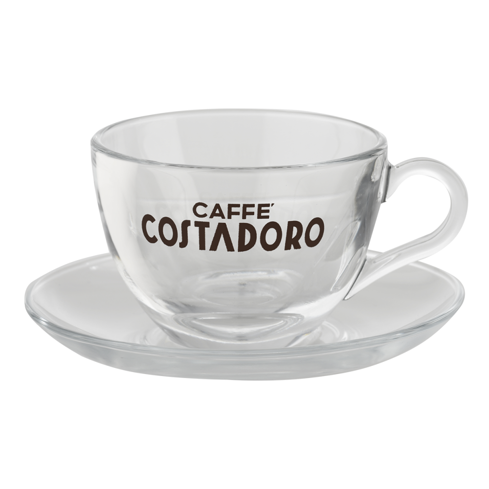 Costadoro cappuccino kop en schotel glas - 