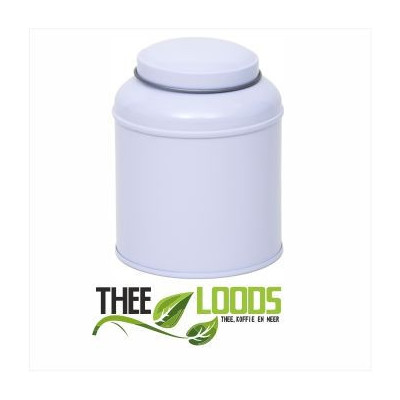 Rond blik met deksel en extra binnendeksel | wit- circa 125 gram - 