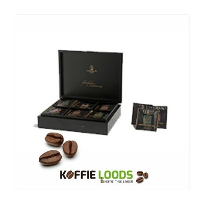 Theedoos 6 vaks zwart - 