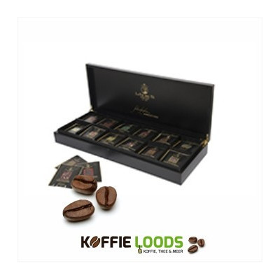 Theedoos 12 vaks zwart - 