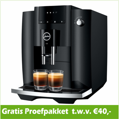 JURA E4 Piano Black € 729,- en gratis proefpakket nu scherp geprijsd