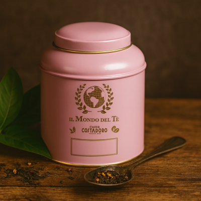 Theeblik il Mondo del Te 125 grams pastelkleur lichtroze