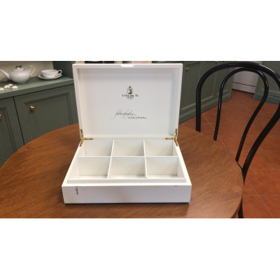 Theedoos 6 vaks wit - 